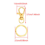 10Sets Alloy Swivel Lobster Clasp Hooks With Split Key Ring Snap Hooks For DIY Keychain Bag Hang Doll Jewelry Making Accessories