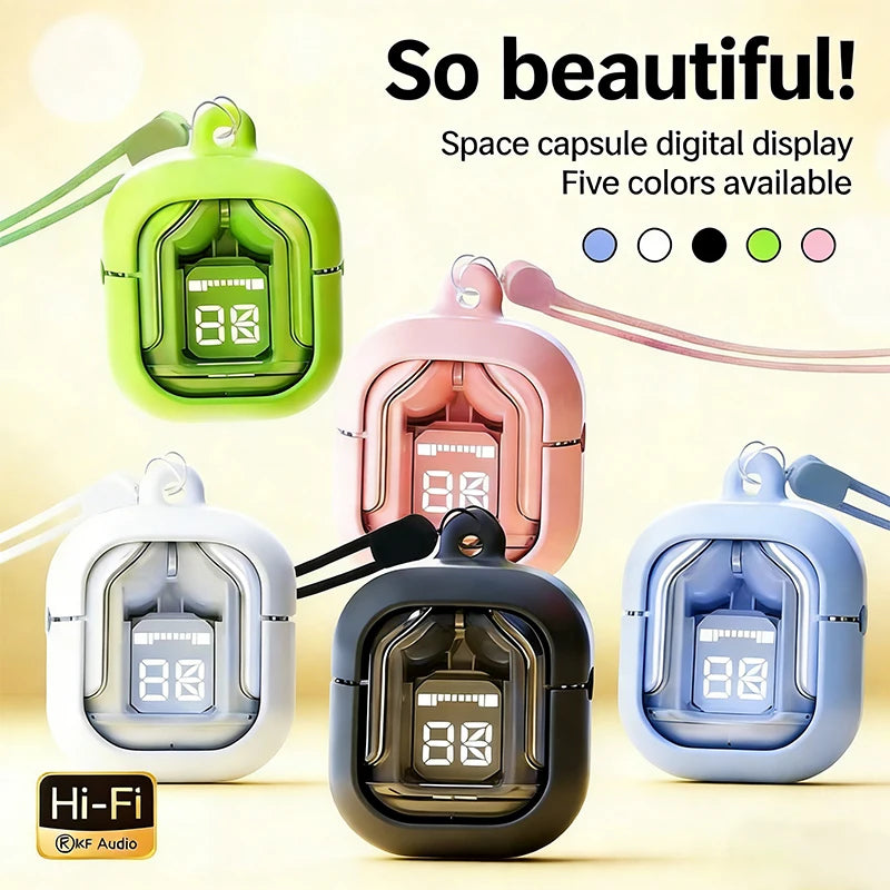 AIR31-In-ear wireless Bluetooth headphones with microphone and LED display screen(Buy Headset Get Protective Case + Lanyard)