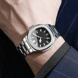 1PC Surprise Watch Mystery Box-Fashion Square Men Business Watches Stainless Steel Calendar Quartz Watch （Without Box）