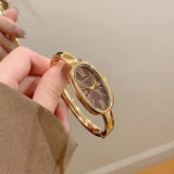 High-end Women's Roman Scale Quartz Watch Simple Gold Bracelet Ladies Watches Oval Dial Wristwatches Clock Dress Montre Femme