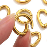 2pcs Stainless Steel Round Heart Spring Clasps Oval Buckle Connector Carabiner Keychain Bag Clips Hook Chain Buckles DIY Jewelry
