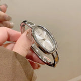 High-end Women's Roman Scale Quartz Watch Simple Gold Bracelet Ladies Watches Oval Dial Wristwatches Clock Dress Montre Femme