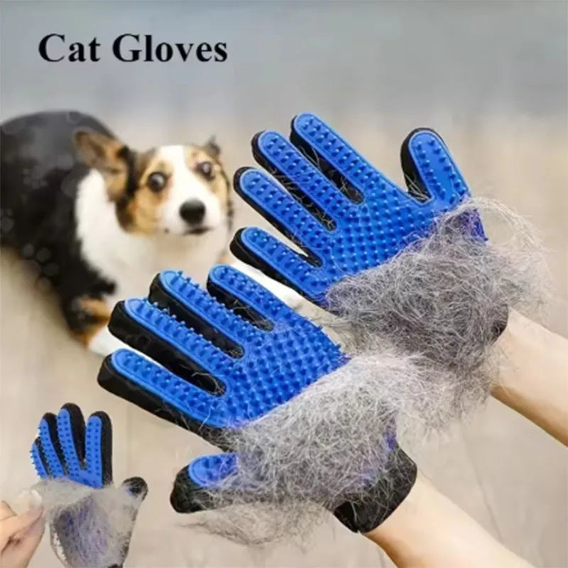 Pet Hair Glove Comb Pet Dog Cat Grooming Cleaning Glove Deshedding Hair remover Massage Brush Animal Supplies BHL1049-cat