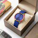 Neutral Large Dial Bamboo Wristwatch Dual Time Display Leather Band Buckle Lightweight Natural Bamboo Watch