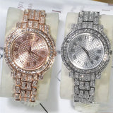 Casual Elegant Full Diamond Women's Quartz Watch Shiny Zircon Mechanical Lady Wristwatches Fashion Folding Watches Buckle Watch