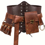 5pcs Renaissance Costume Belt Bag Corset Potion Bottle Vilas Sword Frog Hook Medieval Festival Role Play Halloween Accessories