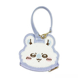 Cute Hachiware Usagi Plush Coin Purse Embroidery Face Zipper Pouch Small Hanging Bag Storage Organizer Gift for Boys Girls Fans