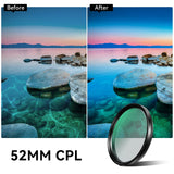 APEXEL 52mm HD Filter Lens Kit, Professional Filters for Mobile Phones and Cameras, with Universal Clip and Storage Bag
