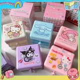 New Double Layer Drawer Storage Box Kt My Melody Kuromi Cinnamoroll Jewelry Bead Chain Stationery Organizer For Girls