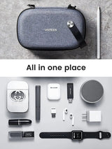 UGREEN Electronics Travel Organizer Hard Case Double Layer Cord Organizer Bag External Hard Drive Carrying Case