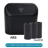 New Car Trash Can (with Lid) 3 Rolls of Garbage Bags for Car Door/Seat Back/Center Console Side/Home/Office Use Small Trash Can