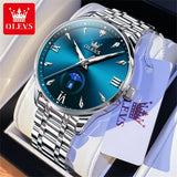 OLEVS Moon Phase men's watches calendar 30m waterproof quartz watch for man fashion minimalist Original wristwatch brand watch