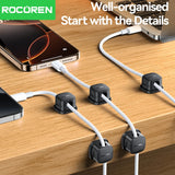 ROCOREN 30PCS Magnetic Cable Organizer Clips for Desk Home Office Adjustable Cable Cord Management Wire Keeper Cable Holder Clip