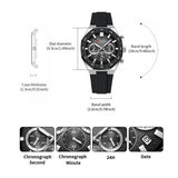CURREN Fashion Casual Men Sports Watch Chronograph Silicone Belt Auto Date Dial Quartz Wristwatch Male Reloj Relogio Masculino