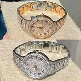 Casual Elegant Full Diamond Women's Quartz Watch Shiny Zircon Mechanical Lady Wristwatches Fashion Folding Watches Buckle Watch