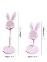Pink Rabbit-Shaped Adjustable Phone Stand For Desk Home Office Decor