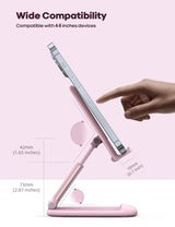 Pink Phone Holder Stand for Desk - Rose Gold Office Accessories, Gifts for Women