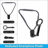 Flexible Neck Mount Phone Holder Hands-Free POV Vlogging Stand for Action Camera